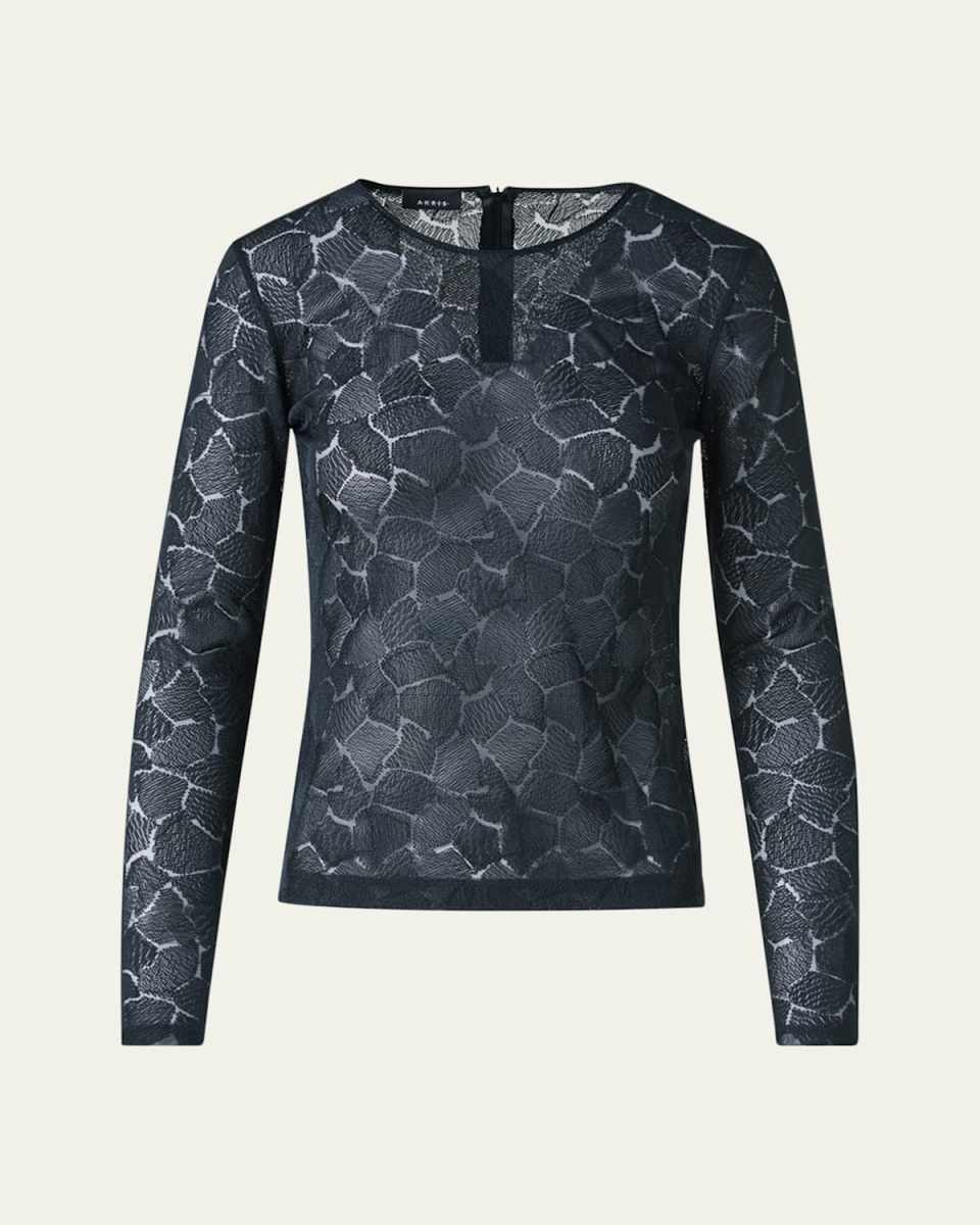 Techno Broken Stone Jacquard Long-Sleeve Shirt
